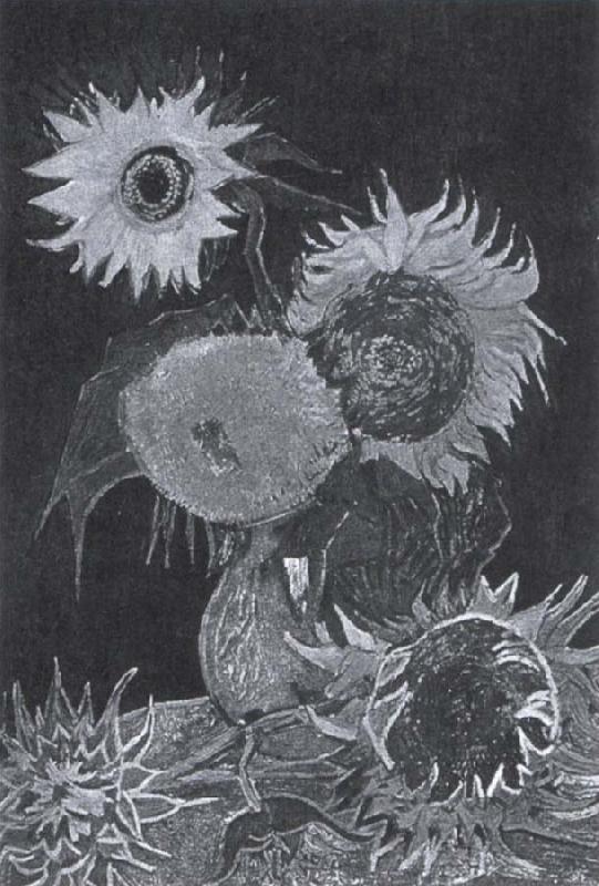  Vase with Five Sunflowers